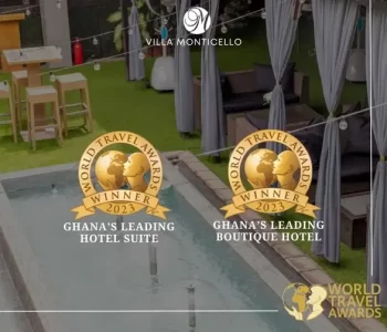 Villa Monticello, winner of Ghana's Leading Hotel Suite and Ghana's Leading Boutique Hotel at the 2023 World Travel Awards